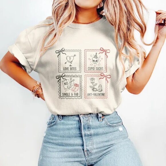 Tops - Anti Valentine T-shirt, Anti Valentine Club Shirt, Funny Valentine Shirt